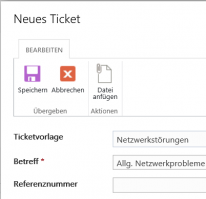 Neues Ticket im TickX - TickX für Microsoft SharePoint
